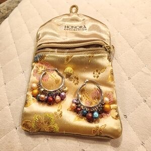 Honora multicolor pearl, crystal & sterling silver hoops